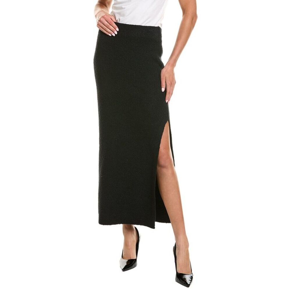 525 America Womens Boucle Maxi Skirt, Black